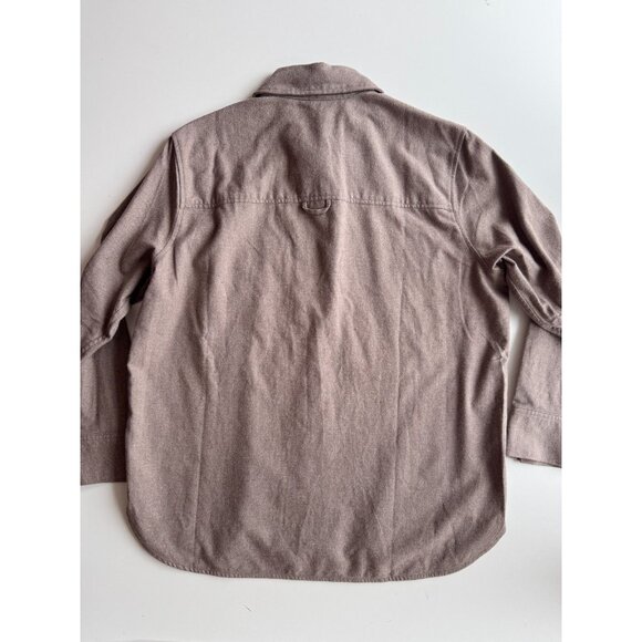 EVERLANE Taupe Melange 100% Organic Cotton Flannel Boyfriend Shirt, Size M - Picture 12 of 16